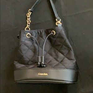 Calvin Klein black crossbody bucket bag